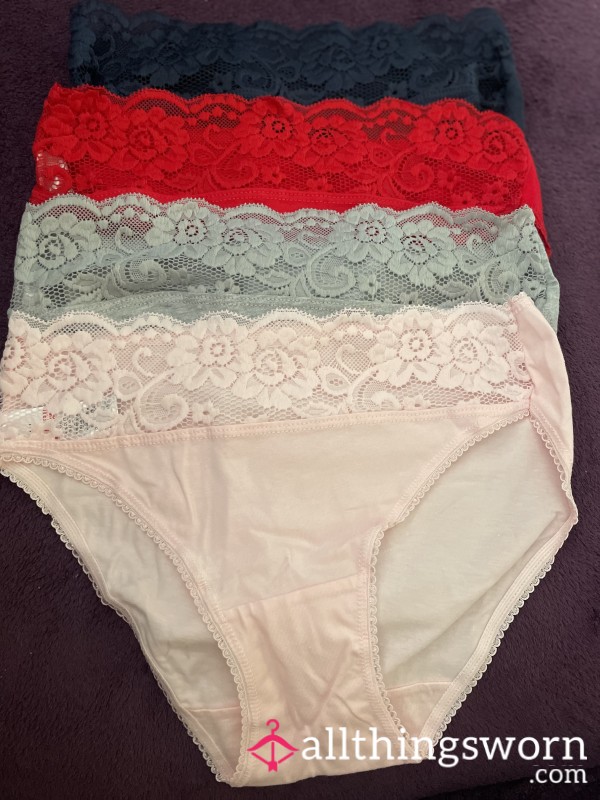 High Leg, Full Backs With Lace Trim