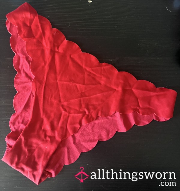 High Rise Bright Red Cheeky Bikini. Size L