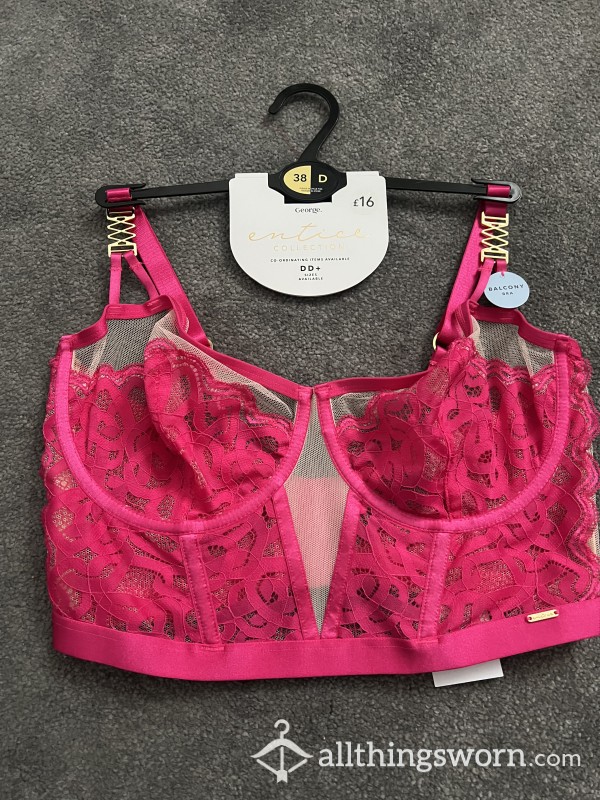 Hot Pink Balcony Bra 38D