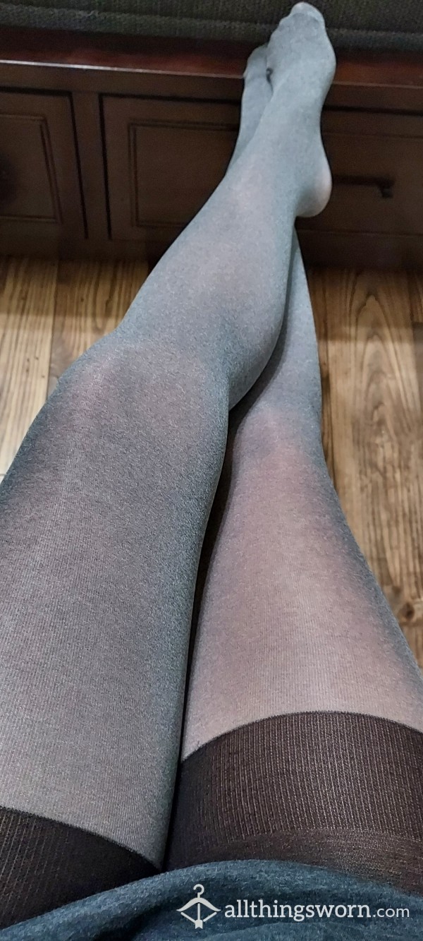 Grey Well Worn Silky Pantyhose😌