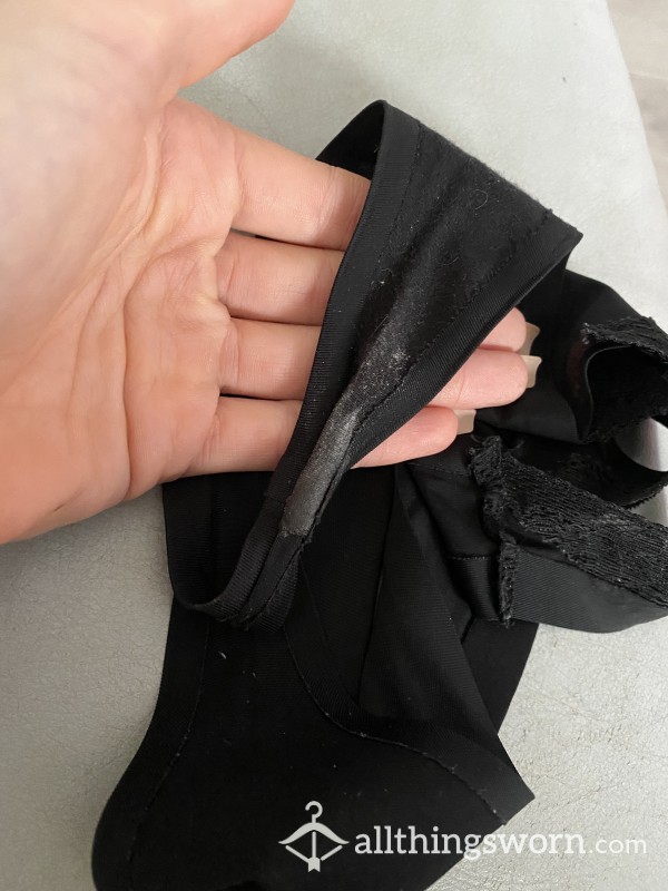 Intensely Worn Black Thongs