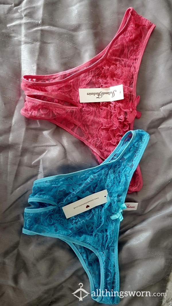 Intimate Fantasies Crotchless Panties In Blue Or Pink😜