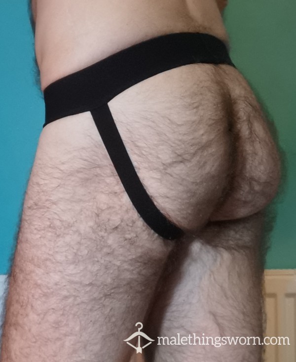 Well Worn Dirty Black Jockstrap, Pi*s, Pre, C*m, C*ck Cheese