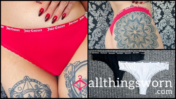 Juicy Couture Frilly Cotton Thongs 3 Colours ❤️🖤🤍 Size L