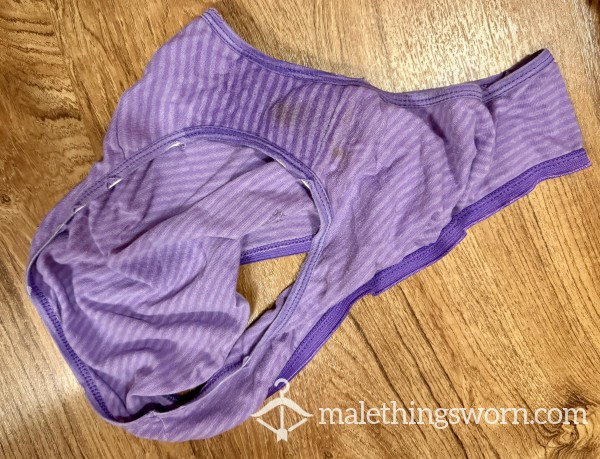 Hot Juicy Purple Well Worn MILF Panties Hairy/c*m & Strongly Scented