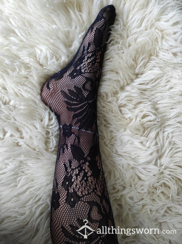 Lacey Black Pantyhose