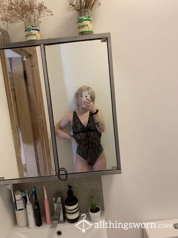 Lacy Black Bodysuit