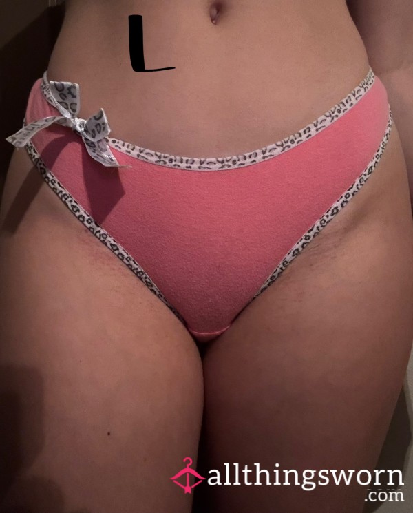 Large Pink  Thong With Cheetah Print And Now