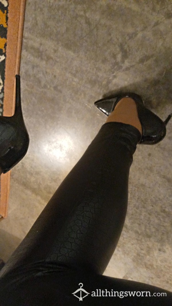 Leather Croc Leggings