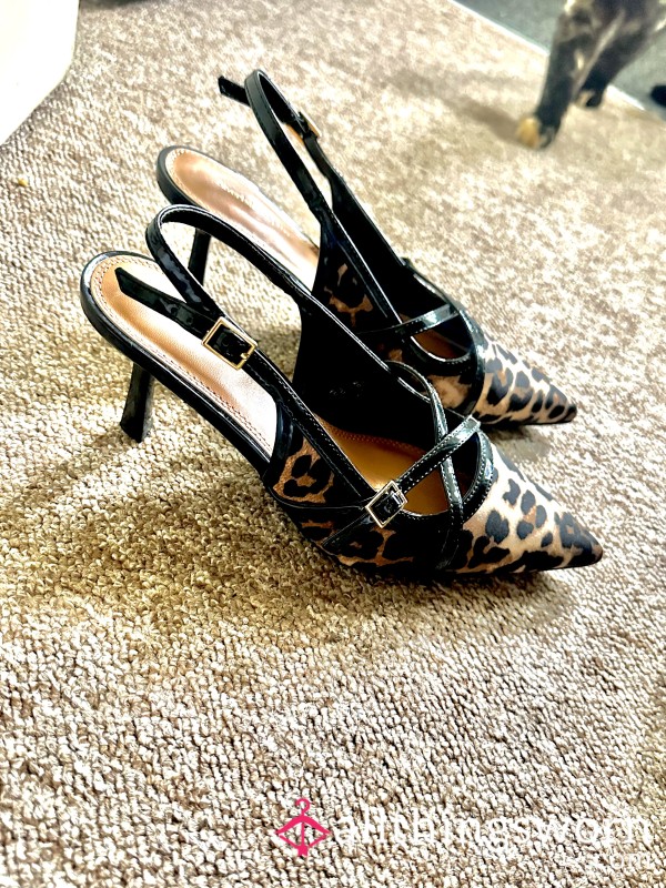 Leopard Print Heels Size 4