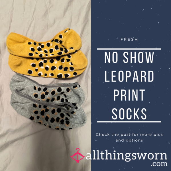 Leopard Print No-Show Socks