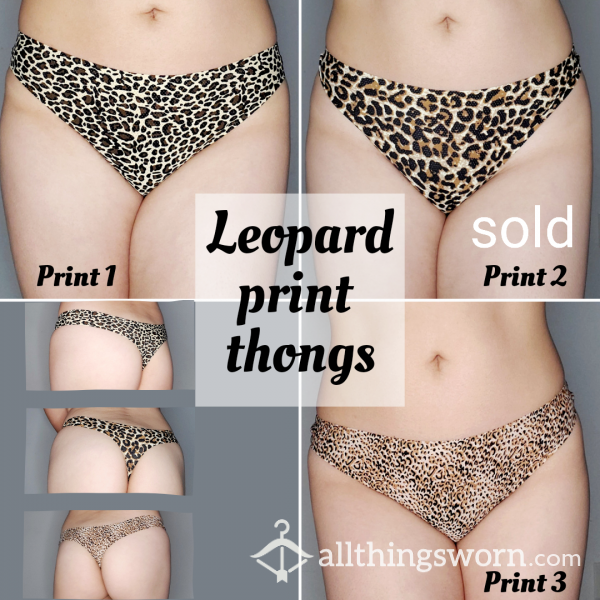 Leopard Print Thongs