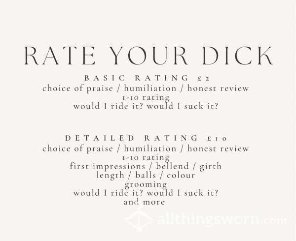 Let Me Rate Your D*ck