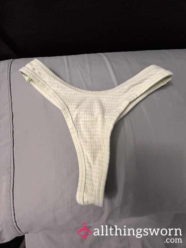 Light Green Striped Thong