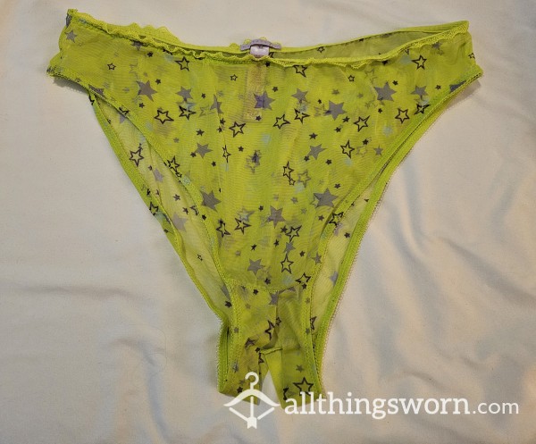 LIME GREEN SHEER CROTCHLESS PANTIES