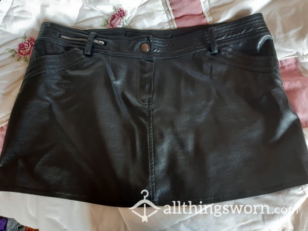 Little S**y Leather Look Skirt