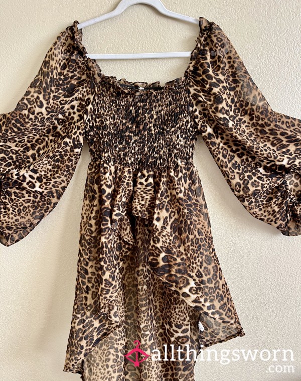 Long Leopard Print Top