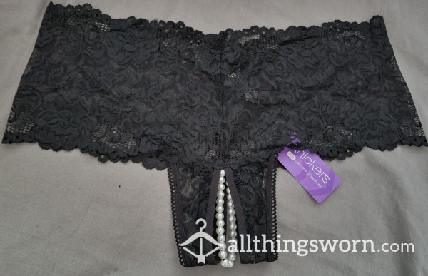 Love Honey Pearl String Crotchless Boyshorts