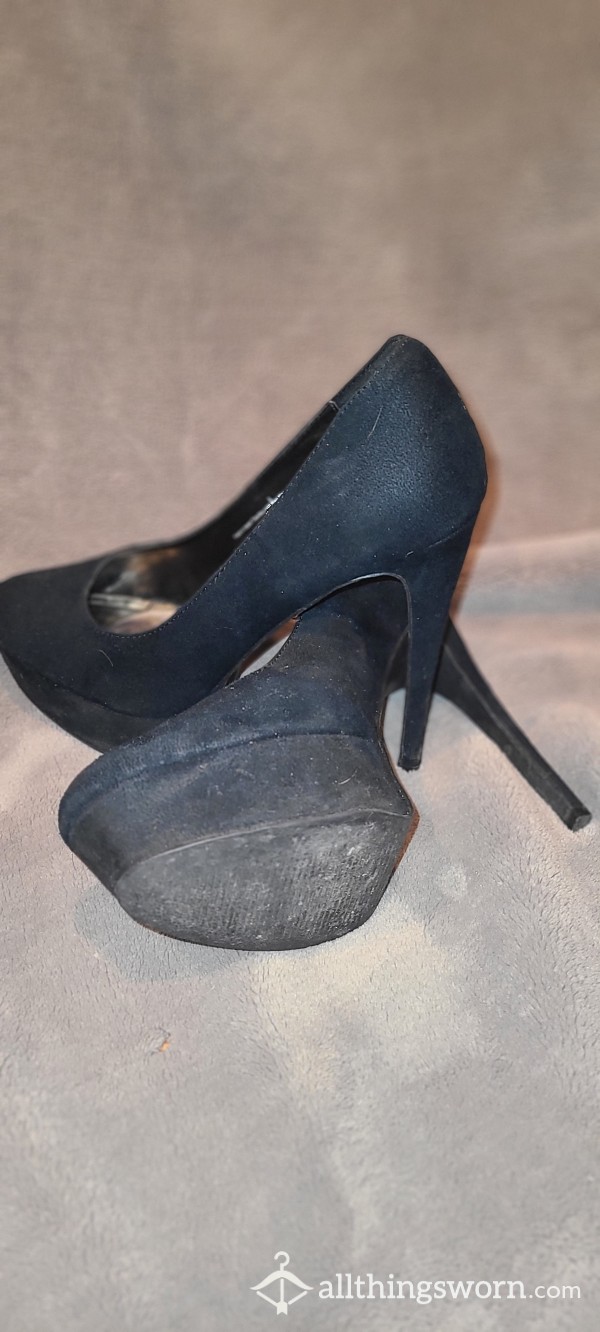 L♡ved Black Sued Stilleto Pump