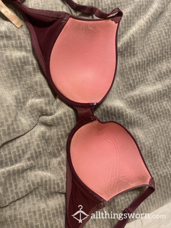 Maroon 34DD Bra Well Worn