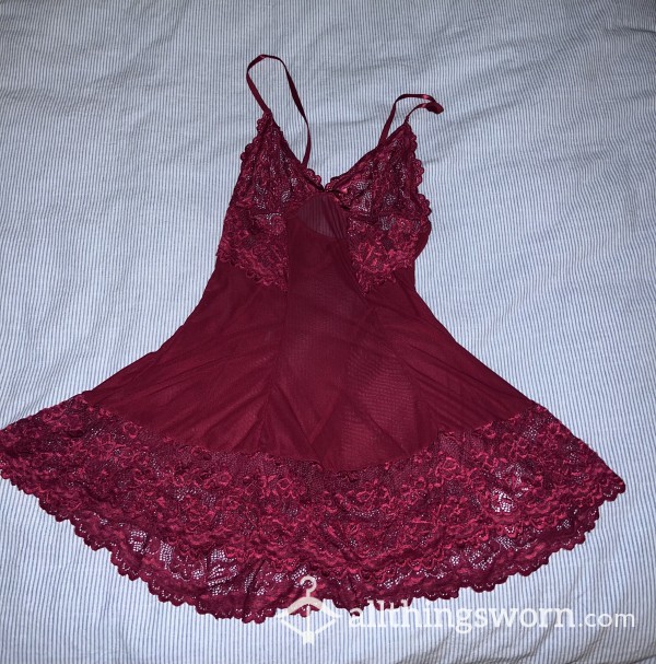 Maroon Babydoll Lingerie Slip