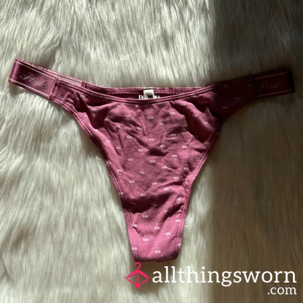 Mauve Cherry Print Thong