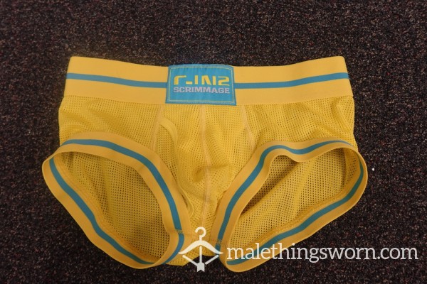 MEDIUM SCRIMMAGE BRIEFS YELLOW WORN