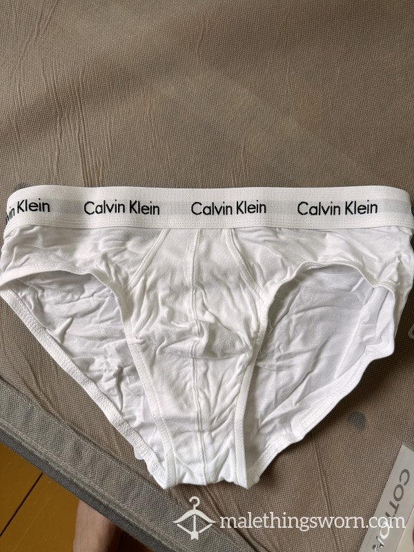 Mens White CK Briefs