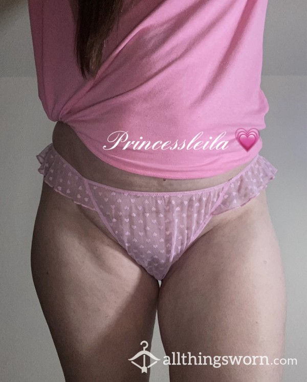 Pink Mesh High Leg Panties 💜 48 Hr Wear 💋