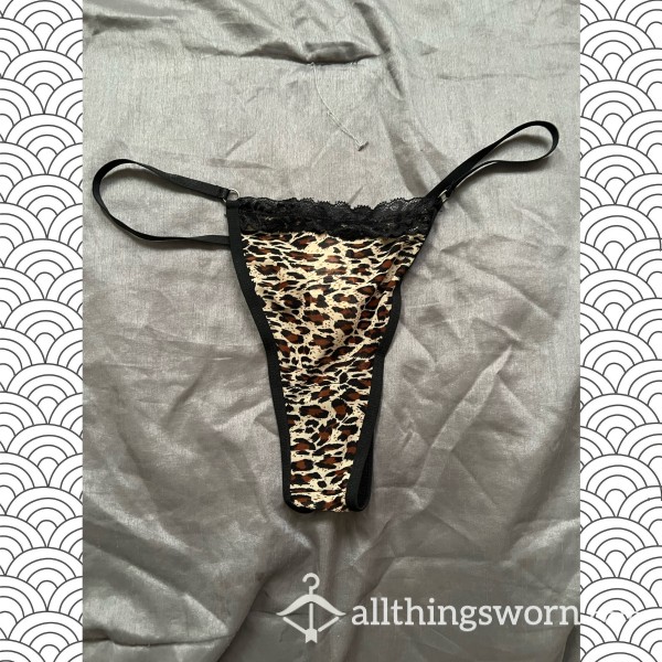 Mesh Leopard Thong