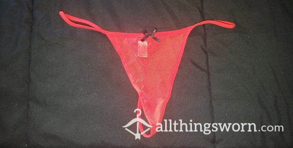 Mesh Red Thong