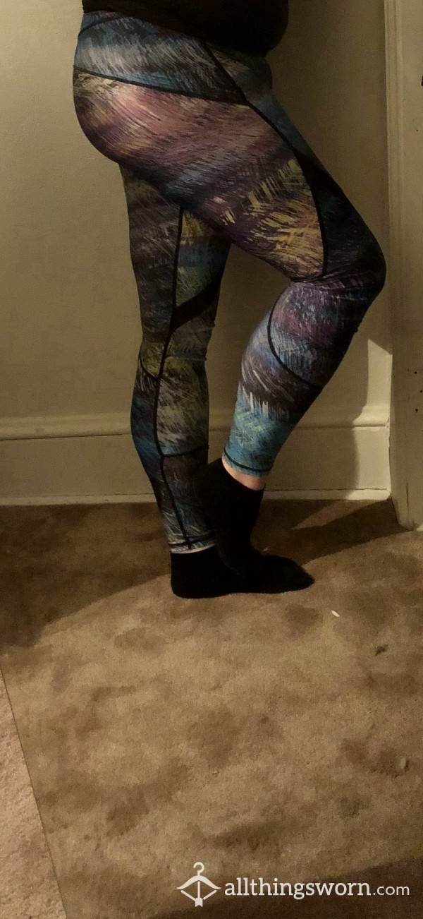 Multi Color Leggings W/ Mesh Thigh Cutouts - Includes US Shipping -