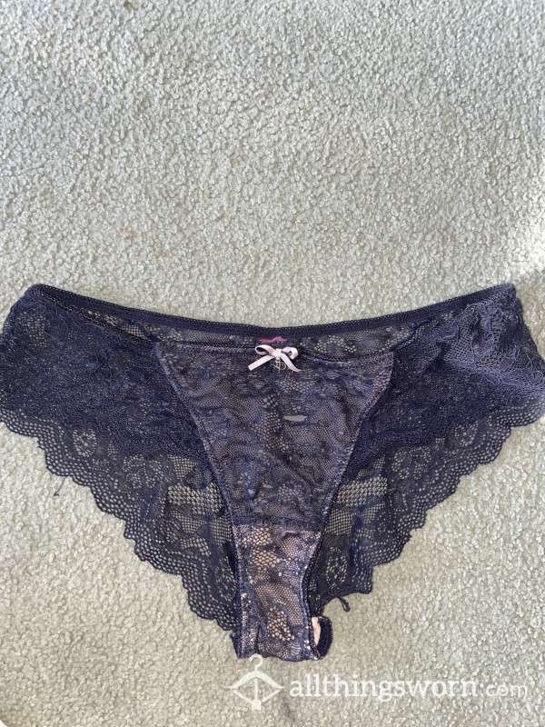 My Loved, Black/purpley Lacey Cheeky Panties