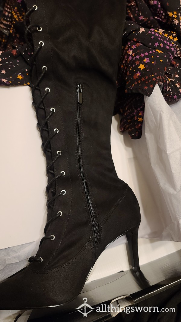 Set #1 My New S**y Boots Arrived! I Took 38 Photos While You Laced Them Up My Thick Thighs For The First Time! Wanna See? Reveal Them All!