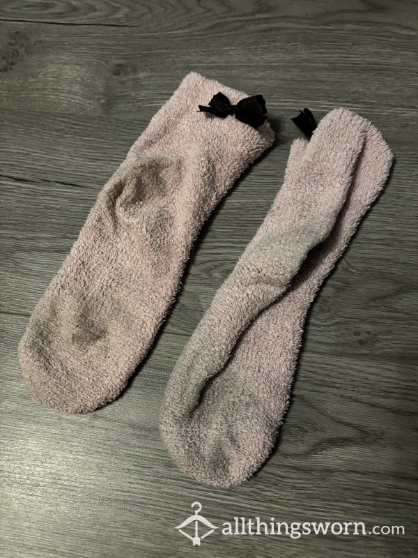 My Pink Fluffy Sleep Socks 🧦