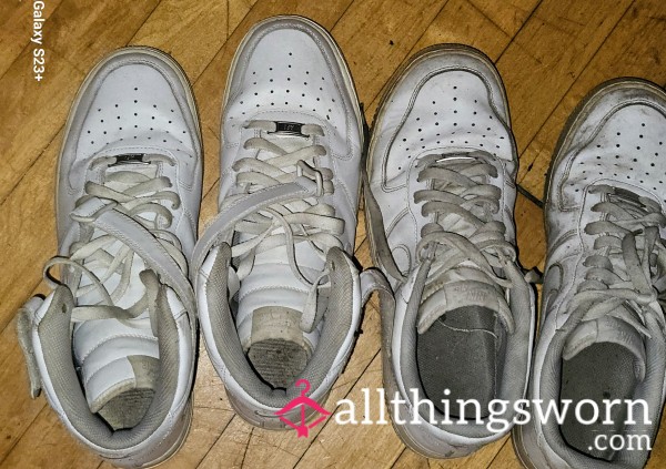 My White 10.5 Low & High Top AF1's Includes Free Pair Of Dirty 3 Day Wear Socks