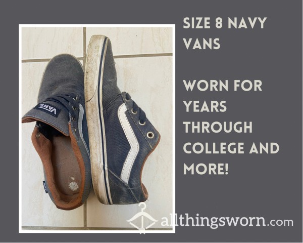 Navy Blue Size 8 Destroyed Vans