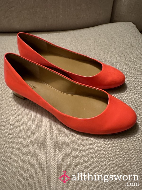 Neon Orange Flats