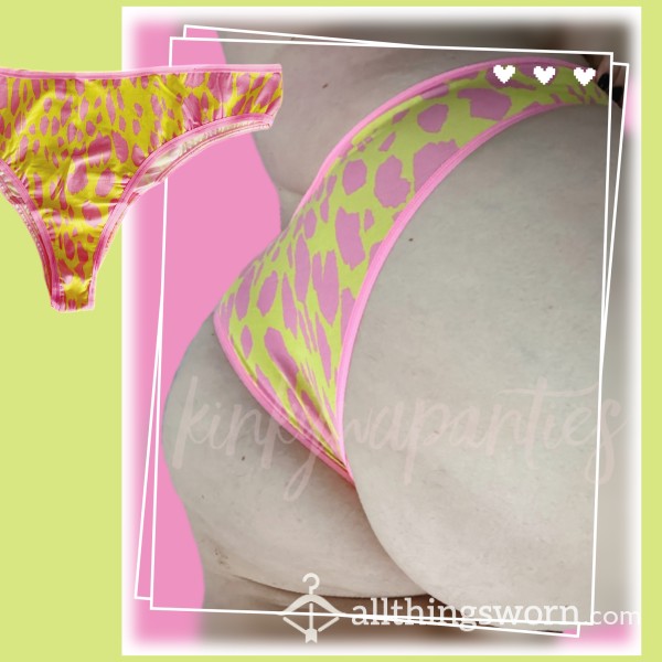 Neon Pink & Yellow Animal Print Tanga - Includes 48-hour Wear & U.S. Shipping