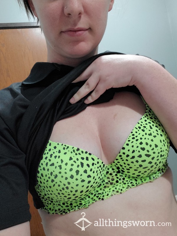 Neon Yellow Cheeta Bra