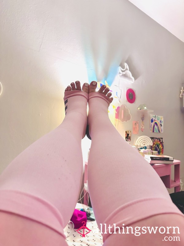 NEVER Washed Baby Pink Toeless Knee-high Socks