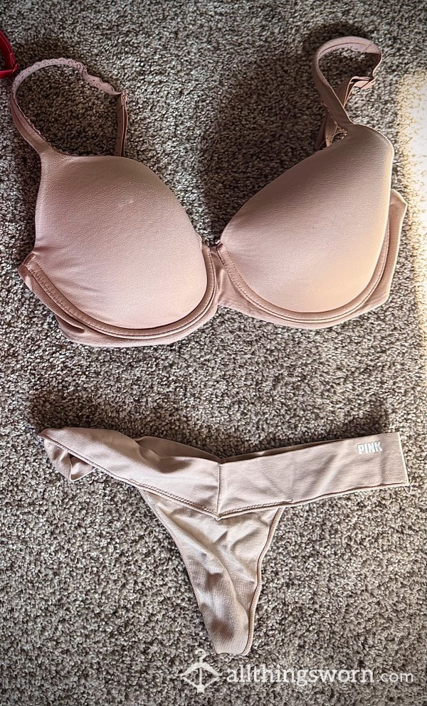 Nud3 Bra & Thong PINK/VS Set- Heavily Used