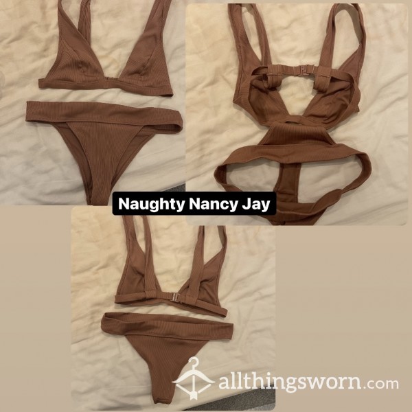 Nude Fawn Brown RIBBED Bikini