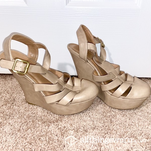 Nude, Wedge Heels