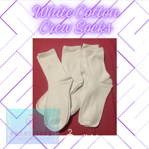 🤍White Cotton Crew Socks🤍 - Budget Friendly👑