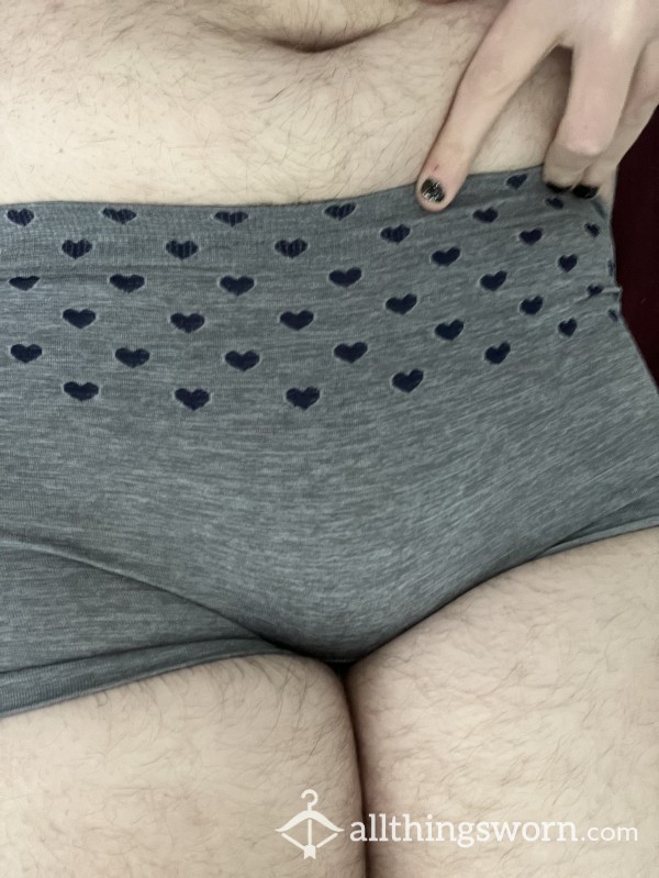 Nylon Gray Heart Boyshorts