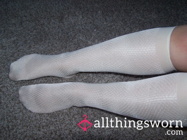 Off White Knee High Stockings