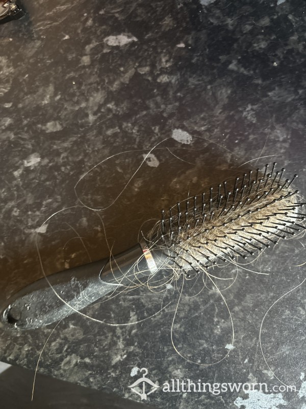 Old Hair Brush With Hair