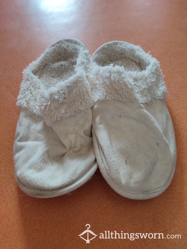 Worn White Slippers