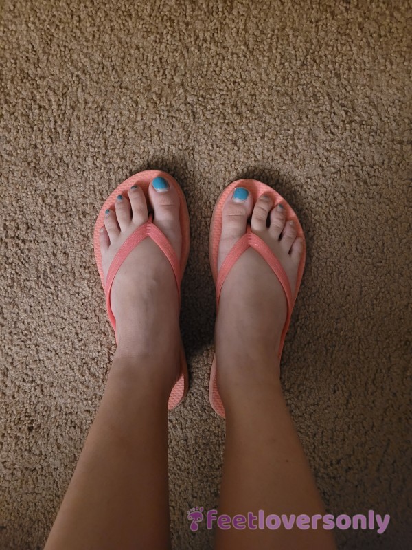 Old Used Pink Flip Flops